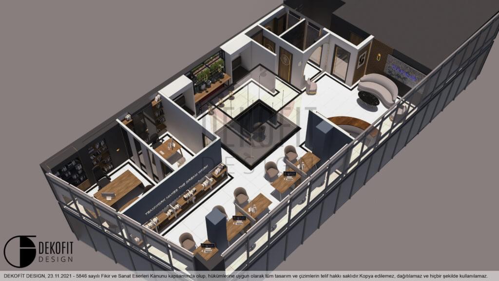 C.K. Oto Lastik Ofisi Satış Alanı Üst Görünüm