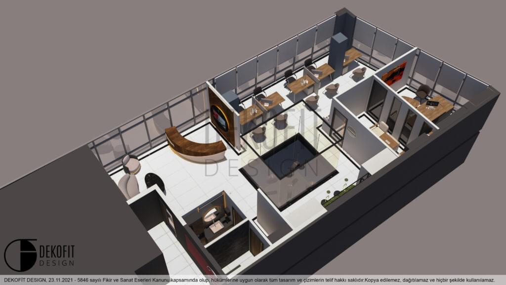 C.K. Oto Lastik Ofisi Satış Alanı Üst Görünüm